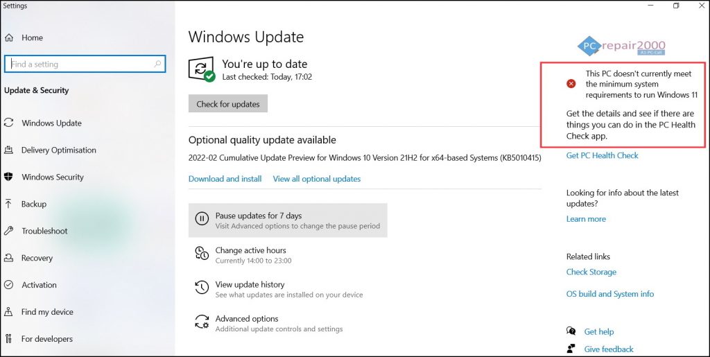 windows 11 upgrade unsupported hardware
